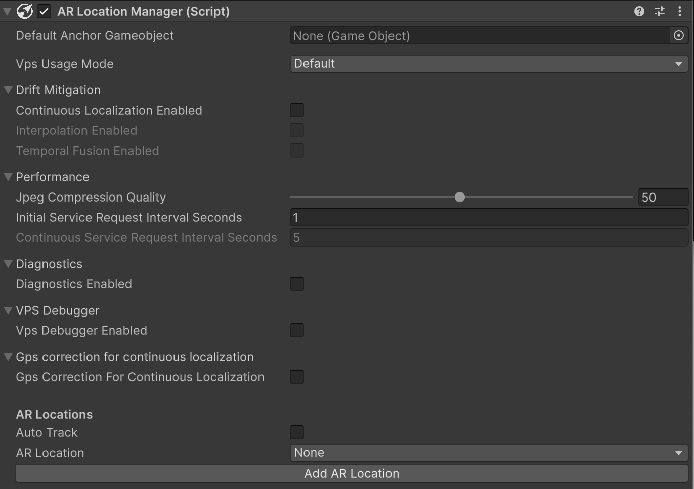 AR Location Manager Component